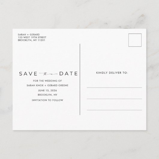 Funny Free Drinks Foto Hochzeit retten das Datum Ankündigungspostkarte (Rückseite)