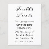 Funny Free Drinks Foto Hochzeit retten das Datum Flyer (Vorne)