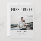 Funny Free Drinks Foto Hochzeit retten das Datum Save The Date (Vorderseite)