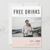 Funny Free Drinks Foto Hochzeit retten das Datum Save The Date (Vorderseite)