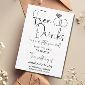 Funny Free Drinks Foto Hochzeit retten das Datum Save The Date