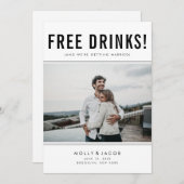 Funny Free Drinks Foto Hochzeit retten das Datum Save The Date (Vorne/Hinten)