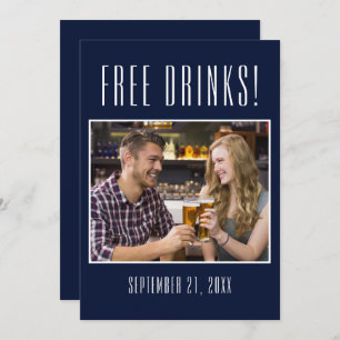 Funny Free Drinks Foto Hochzeit retten das Datum Save The Date
