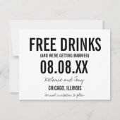 Funny Free Drinks Foto Horizontal Save the Dates Date (Vorderseite)