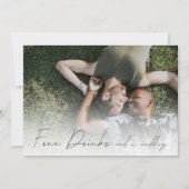 Funny Free Drinks Foto LGBT Gay Save the Date Ankündigung (Vorderseite)