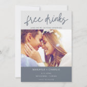 Funny Free Drinks Foto Moderne Hochzeiten Save The Date (Vorderseite)