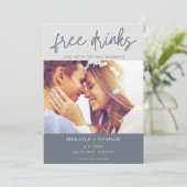 Funny Free Drinks Foto Moderne Hochzeiten Save The Date (Stehend Vorderseite)