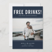 Funny Free Drinks Foto Navy Hochzeit retten das Da Save The Date (Vorderseite)
