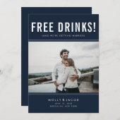 Funny Free Drinks Foto Navy Hochzeit retten das Da Save The Date (Vorne/Hinten)