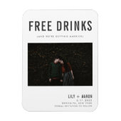 Funny Free Drinks Foto Save the Date Magnet (Vertikal)