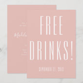 Funny Free Drinks Hochzeit Rose Gold Save the Date (Vorne/Hinten)
