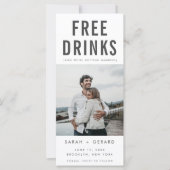 Funny Free Drinks Hochzeitsfest Foto Save the Date (Vorderseite)