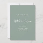 Funny Free Drinks Hochzeitssage Grün Save the Date (Rückseite)