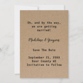 Funny Free Drinks Kraft Paper Save the Date (Rückseite)