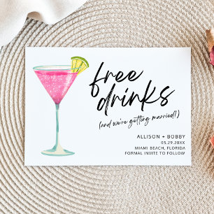 Funny Free Drinks Modernes Foto Hochzeit Save The Date