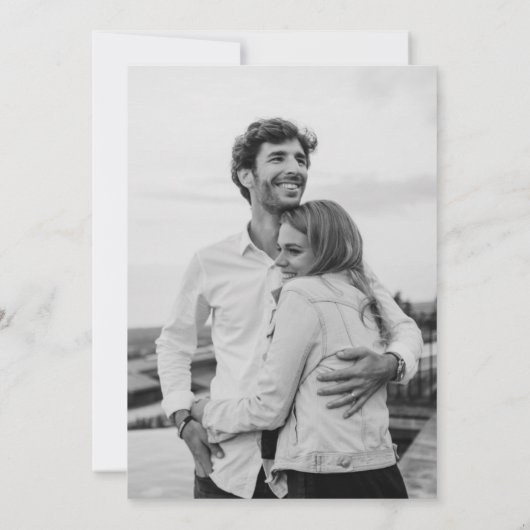 Funny Free Drinks Photo Modern Wedding Save The Date (Rückseite)