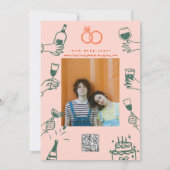 Funny Free Drinks Retro Zurzeit Save The Date (Rückseite)