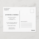 Funny Free Drinks Typografie Save the Date Black Postkarte (Rückseite)