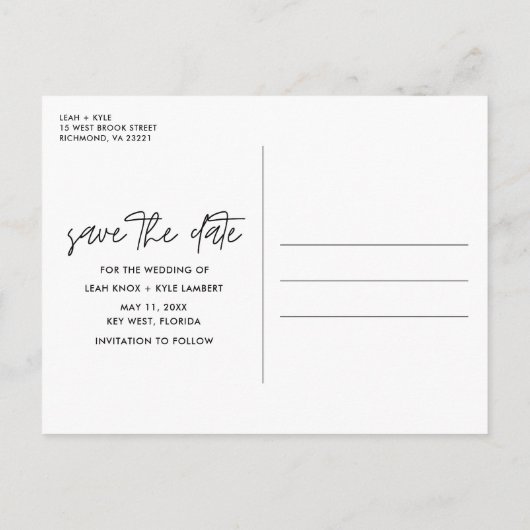 Funny Free Drinks Wedding retten das Datum Ankündigungspostkarte (Rückseite)