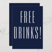 Funny Free Drinks Wedding retten das Datum Save The Date (Vorne/Hinten)