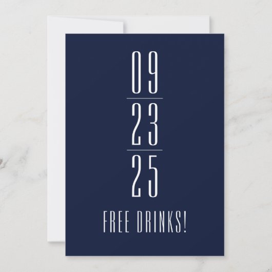 Funny Free Drinks Wedding retten das Datum Save The Date (Vorderseite)