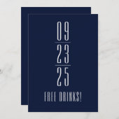 Funny Free Drinks Wedding retten das Datum Save The Date (Vorne/Hinten)