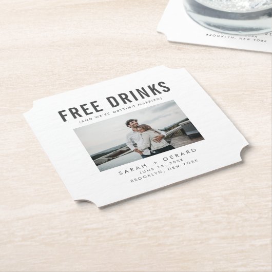 Funny Free Drinks Wedding retten die Termine Untersetzer (angewinkelt)