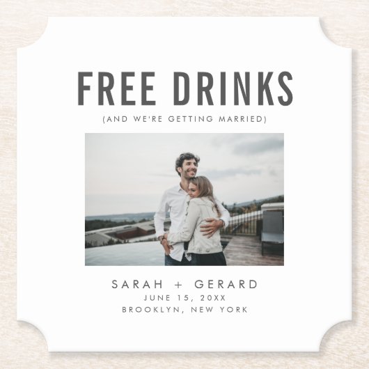 Funny Free Drinks Wedding retten die Termine Untersetzer (Vorderseite)