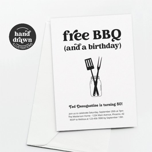 Funny Free GRILLEN Birthday Party Einladung
