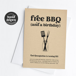 Funny Free GRILLEN Birthday Party Einladung