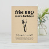 Funny Free GRILLEN Birthday Party Einladung (Stehend Vorderseite)