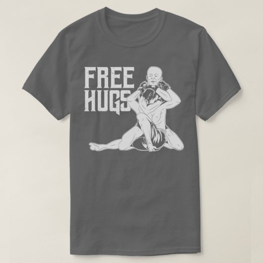 Funny Free Hugs BJJ Jiu Jitsu und MIXED MARTIAL AR T-Shirt (Design vorne)