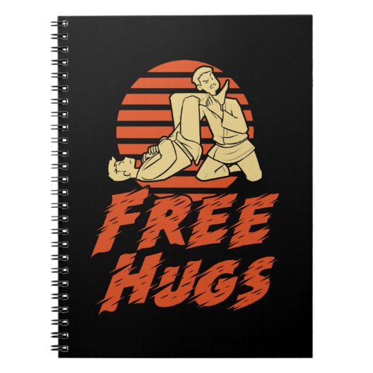 Funny Free Hugs - Brasilianisch Jiu-Jitsu, BJJ Gif Notizblock (Vorderseite)