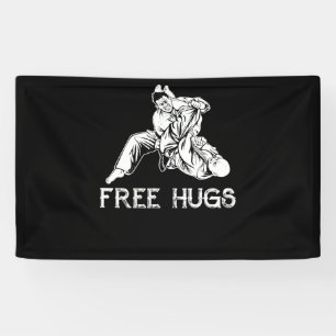 Funny Free Hugs Brasilianischer Jiu-Jitsu MIXED MA Banner