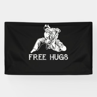 Funny Free Hugs Brasilianischer Jiu-Jitsu MIXED MA Banner
