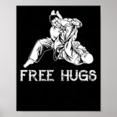 Funny Free Hugs Brasilianischer Jiu-Jitsu MIXED MA Poster (Vorne)