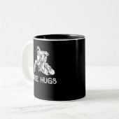 Funny Free Hugs Brasilianischer Jiu-Jitsu MIXED MA Zweifarbige Tasse (Vorderseite Links)