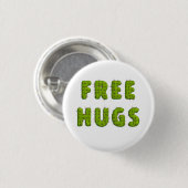 Funny free hugs cactus typography Spaß Button (Vorne & Hinten)