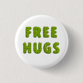 Funny free hugs cactus typography Spaß Button (Vorderseite)