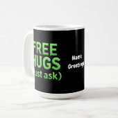 Funny Free Hugs Frag Family Sarcastic & Fun Kaffeetasse (Vorderseite Links)