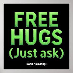 Funny Free Hugs Frag Family Sarcastic & Fun Poster