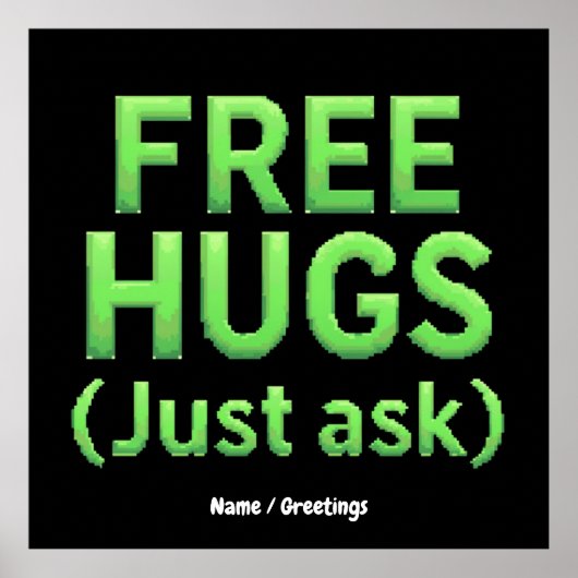 Funny Free Hugs Frag Family Sarcastic & Fun Poster (Vorne)