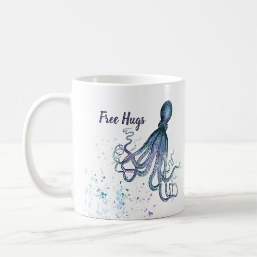 Funny Free Hugs mit Octopus Art Kaffeetasse (Links)
