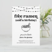 Funny Free Ramen Geburtstagsparty Einladung (Stehend Vorderseite)