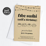 Funny Free Sushi Geburtstagsparty Einladung<br><div class="desc">Free Sushi (und ein Geburtstag). Genießen Sie eine lustige Geburtstagsfeier,  die den Rampenlicht auf.. Sushi setzt! Die Kunstwerke sind handgezeichnet. {Bild von freepik}</div>
