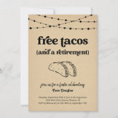 Funny Free Tacos & a Retirement Party Einladung (Vorderseite)