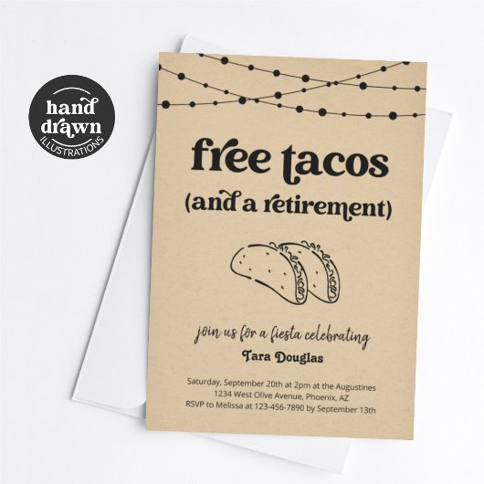 Funny Free Tacos & a Retirement Party Einladung