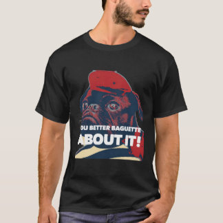 Funny French beret baguette pugPug Liebhaber Gesch T-Shirt