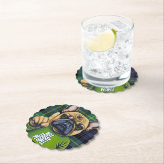 Funny French Bull Hund Kariert nicht heute Mensche Untersetzer