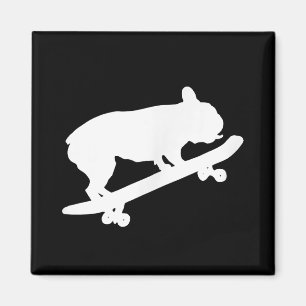 Funny French Bulldog auf Skateboard Art Boys Männe Magnet